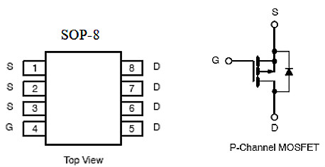 MOS管,-5.3A/-30V,KIA9435A
