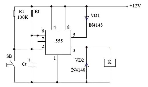 延時電路圖，555延時電路圖設計分享-KIA MOS管