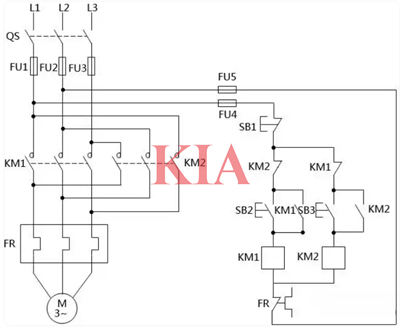 ?電動機(jī)正反轉(zhuǎn)電路,原理圖-KIA MOS管